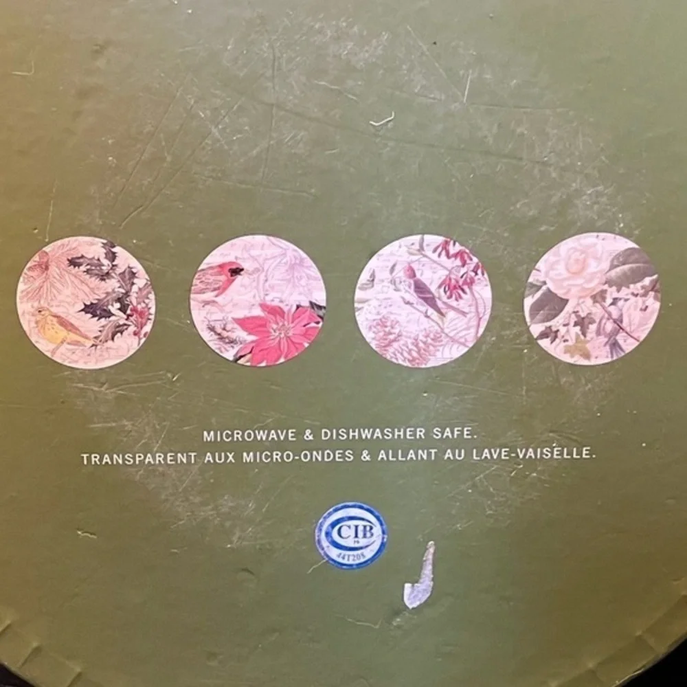 Pottery Barn 8” Bird Decoupage Plates Set of 4